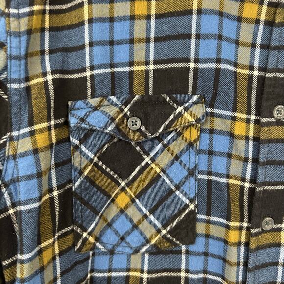 Quicksilver Mens Modern Plaid Flannel Long Sleeve Shirt Outdoor Blue Size Large - Picture 2 of 8